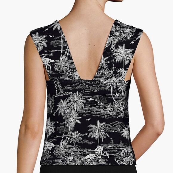 Land's End Square Neck Back underwire tankini top modern length orange mist - Picture 6 of 16